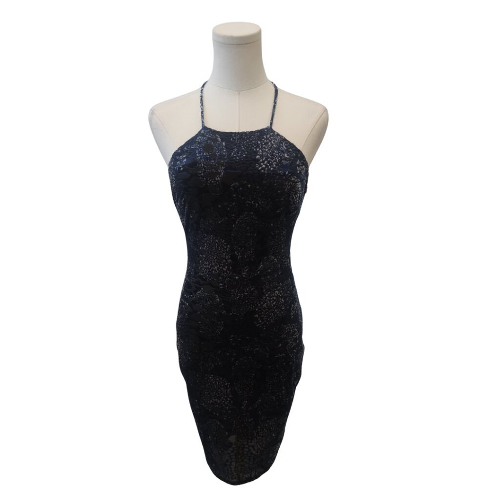 Velvet Burnout Backless Bodycon Dress